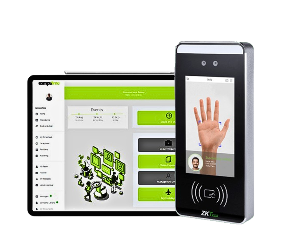 A facial recognition clocking in machine